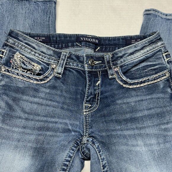 Vigoss The New York Capri Blue Jeans Womens Size S 1/2 L21 - Picture 3 of 9